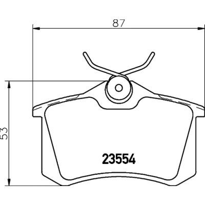 Abbildung von HELLA 8DB 355 019 911 Bremsbelagsatz nicht für Verschleißwarnanzeiger vorbereitet mit Bremssattelschrauben RENAULT: SCENIC 2, MEGANE 2 Kombi