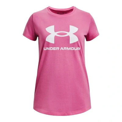 Abbildung von Under Armour Shortsleeve Graph Sportstyle LOGO SS Tshirt print Pink edge für Kinder, Größe: 158 170,