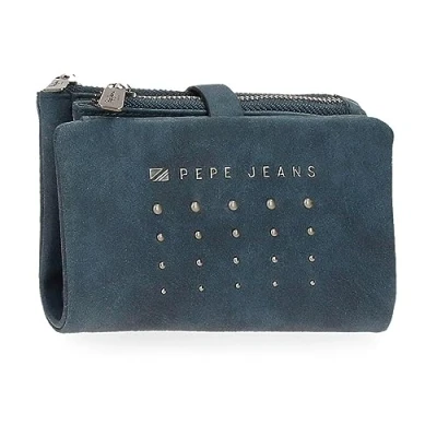 Abbildung von Pepe Jeans Holly Geldbörse mit Kartenfach, blau, 14,5 x 9 2 cm, Kunstleder, Talla única, Brieftasche Kartenhalter