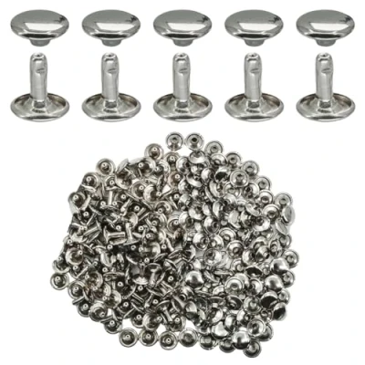 Abbildung von F Season 100 Stück Hohlnieten 10 * 10mm Schaft Doppelkopf Rundnieten Ziernieten Metall Nieten für DIY