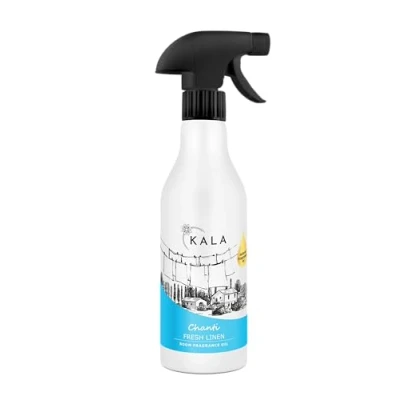 Abbildung von KALA Lufterfrischer Duftölspray CHANTI, Raumspray mit Geruchsneutralisation, Raumduft Spray Hält bis zu 48h, Air Freshener Aktiv Neutralisator Duft Fresh Linen, 500ml