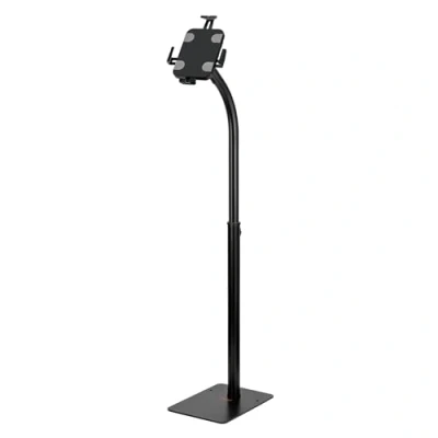 Abbildung von my wall HT39L Universal Tabletständer mit Diebstahlschutz, Tablet Bodenständer, iPad Stand, Halterung, Infopoint für Messestand und Wartebereich, höhenverstellbar, belastbar bis 1kg