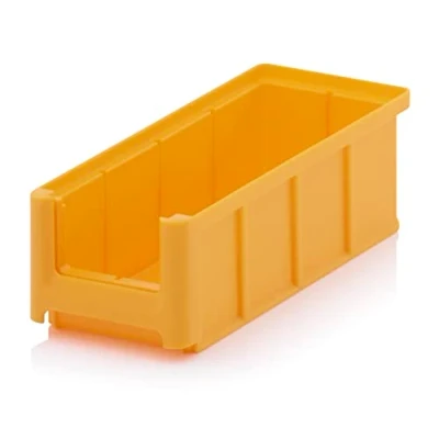 Abbildung von Creativ Ladenbau GmbH Sichtlagerkasten/Sichtbox/Stapelbox/Lagerbox/Sortierkasten/Sortierbox in Größe 2 lang, stapelbar, Farbe: gelb (Melonengelb ähnlich RAL1028)