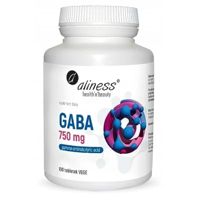 Abbildung von Aliness GABA 750mg Gamma Aminobuttersäure Gute Stimmung Nahrungsergänzungsmittel 100 tabletten