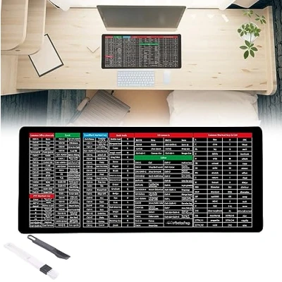 Abbildung von Quick Key Super Large Anti Slip Keyboard Pad,Anti Pad, Office Software Shortcuts Mousepad, Excel Shortcut Mouse Pad,Office Mousepad (800 * 300 3mm)