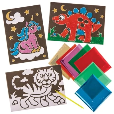 Abbildung von Baker Ross FN136 Folienkunstbilder 10er Pack, Kunsthandwerks Folienmalerei Sets