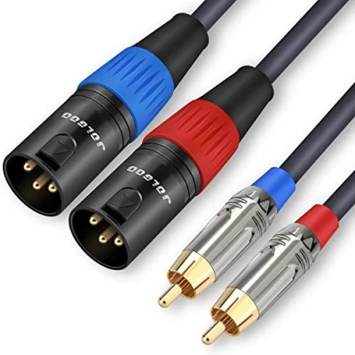 Abbildung von JOLGOO RCA auf XLR Kabel, Dual Male to Cable, 2 HiFi Audio 4N OFC Wire, for Amplifier Mixer Microphone, 3 m