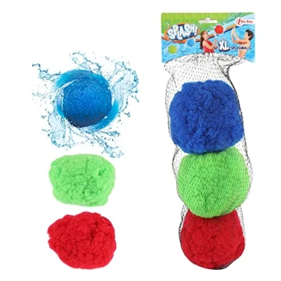 Abbildung von Toi Toys Wasserbombe wiederverwendbar Splash 3 Stück Wasserballons Ø 15 cm im Netzbeutel schnelle Befüllung Water Balloons Wasserspielzeug für Kinder Pool