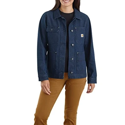 Abbildung von Carhartt Damen Jacke Relaxed Fit Denim Sherpa Isolierte Denimjacke mit Futter, Basin, M