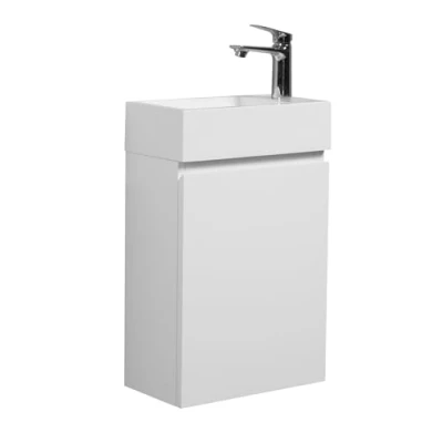 Abbildung von WC Badmöbel Angela 40x22 cm Matt weiß Schrank Waschbecken Badezimmer Toilette