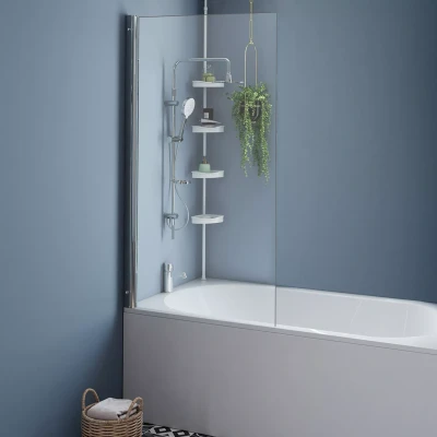 Abbildung von Badewannenabtrennung schwenkbar 1 Klappe 80x140 cm IDMarket