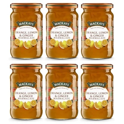 Abbildung von Mackays Orange, Lemon &amp; Ginger Marmalade Orangen , Limonen Ingwer Marmelade 6x 340g importiert von Shestore24