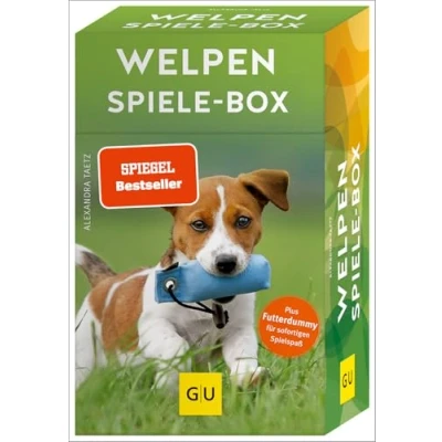 Abbildung von Welpen Spiele Box gelb 12 x 3,5 cm: Plus Futterbeutel für sofortigen Spielspaß (GU Welpen)