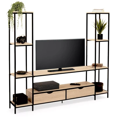 Abbildung von IDMarket TV Schrank, 164 cm, Detroit mit Einlegeböden, Industriedesign