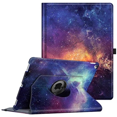 Abbildung von Fintie Drehbare Hülle 2017/2015 iPad Pro 12,9 Zoll (altes Modell) 1. und 2. Generation, 360 Grad drehbarer Ständer, Schutzhülle für die Rückseite, unterstützt Auto Wake/Sleep, Galaxy