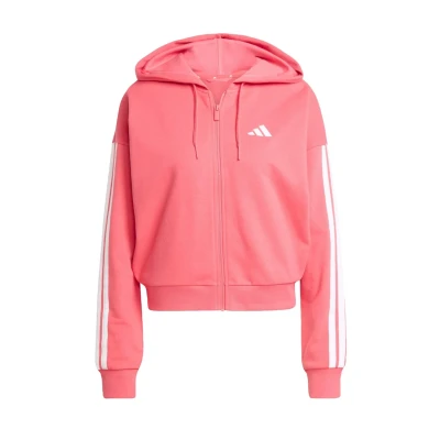 Abbildung von adidas Sportswear Essentials 3STRIPES Sweatjacke Clear pink white, Damen, Größe: Small, white