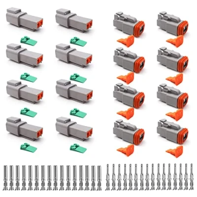 Abbildung von Deutscher Stecker KFZ 2 Polig,DT Set,8 Sätze Wasserdichter Elektrischer Steckverbinder,22 18AWG DT Serie Kabelstecker für Auto, Motorräder, LKW, Boots
