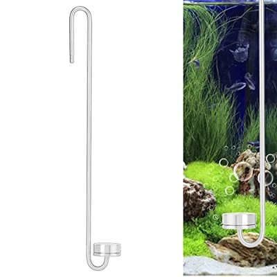 Abbildung von Pssopp Edelstahl CO2 Diffusor Kohlendioxyd Zerstäuber Blasenzähler mit U förmigem Verbindungsrohr für Aquarium Pflanzen (35cm)
