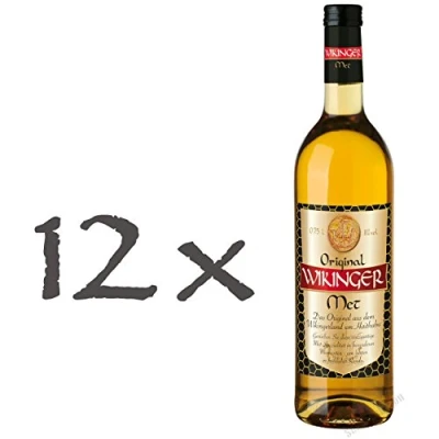 Abbildung von Wikinger Met (0,75l) Original Honigwein aus dem Wikingerland Fruchtig aromatischer Honigmet mit feinen Blütenhonignoten Ideal pur, als Aperitif oder Heißgetränk 11 % Vol.