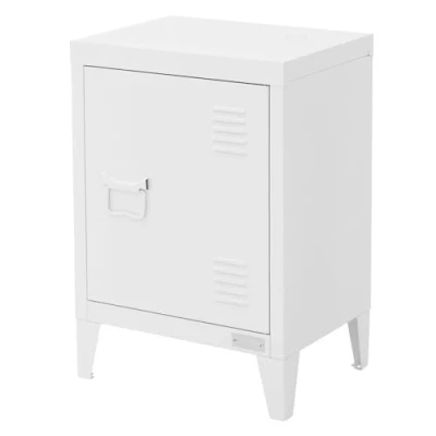 Abbildung von ML Design Aktenschrank 40x30x57,5 cm, Weiß, aus Stahl, Freistehender Büroschrank mit 4 Beinen, Kleiner Lagerschrank, Einzeltür Stahlschrank, Metallschrank Aufbewahrungsschrank Nachttisch Beistelltisch