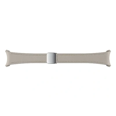 Abbildung von Original D Buckle Hybrid Lederband schlankes S/M für das Galaxy Watch 6 / Classic 5 Pro Etoupe Armband Kunstleder Samsung Originele
