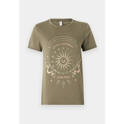 Abbildung von ONLY Onllucy LIFE Tshirt print, Damen, Größe: XS, Olive