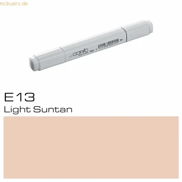 Abbildung von COPIC Classic Marker Typ E 13, Light Suntan, professioneller Layoutmarker, mit einer breiten und feinen Spitze
