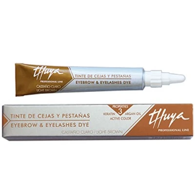 Abbildung von Thuya Wimpern und Augenbrauenfarbe mit Keratin, Aloe Argan, 15 ml, hellbraun (1 Stück)