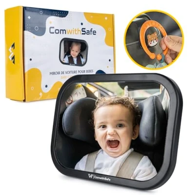 Abbildung von Sicherer Baby Autospiegel Unzerbrechlicher, 360 verstellbarer Innenspiegel für Rücksitze Schnelle Installation Klare und breite Sicht, um das Kind vollständig zu überwachen Autozubehör