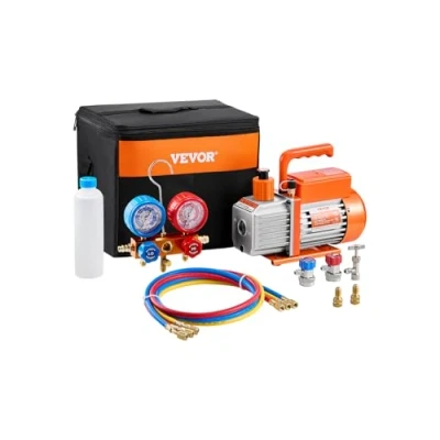 Abbildung von VEVOR 3,5CFM HVAC Einstufige Vakuumpumpe und Manometer Set Vacuum Pump Kit