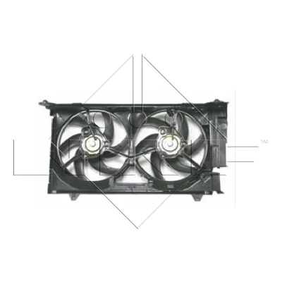 Abbildung von NRF 47075 Lüfter 340 12 150/150 mit Kühlerlüfterrahmen (Zarge), ohne Schaltgerät CITROËN: Berlingo / First I, ZX Schrägheck