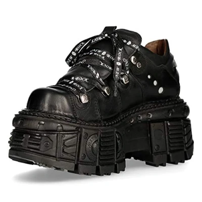Abbildung von New Rock M.TANK120NSHLACE S1 Militärschuhe, Unisex, Original Plattform, Schwarz , 40 EU