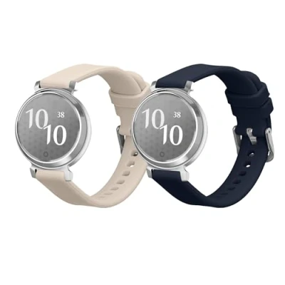 Abbildung von kwmobile Ersatzarmband kompatibel mit Garmin Lily 2 Armband Fitnesstracker Band aus Silikon in Dunkelblau Beige