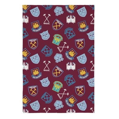 Abbildung von DreamTex West Ham History of Crest Reversible Decke Fleece Wurf Super sanft bequem gemütlich für Kinder Jungen Fußballfans