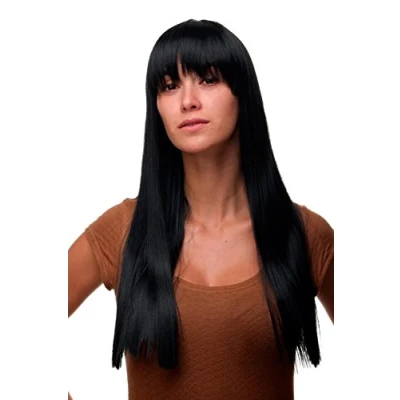 Abbildung von WIG ME UP GFW373 1 Perücke modern Schwarz Tiefschwarz Pony gerader Schnitt elegante glatte Haare 60 cm