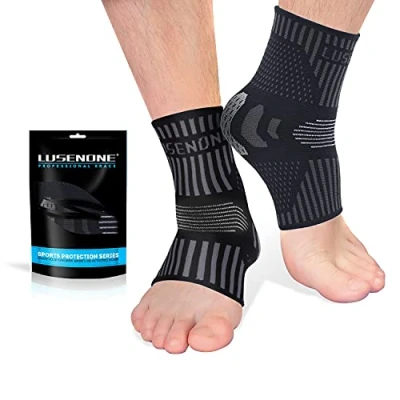 Abbildung von Professionelle Sprunggelenkbandage 2 Stück, Atmungsaktive Knöchelbandage für Damen/Männer Kompressionssocken Fußbandage Plantarfasziitis, Arthritis, Verstauchte Knöchel, Achillessehne,Sport