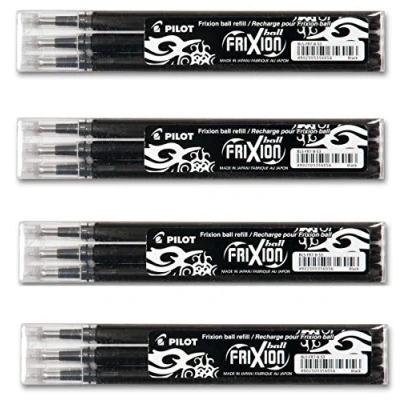 Abbildung von Pilot Frixion Ball Tintenroller Ersatzminen, 0,7 mm, schwarz (12 Minen)