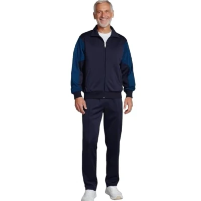 Abbildung von Herbold Sportswear Trainingsanzug Herren Freizeitanzug Sportanzug mit Biesennaht (2 tlg), auch in Kurzgrößen, Reißverschluss Taschen