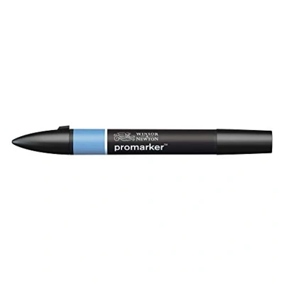 Abbildung von Winsor &amp; Newton 0203000 ProMarker, Professioneller Layoutmarker 2 Spitzen, fein und breit für Zeichnungen, Design Layouts Kadettenblau