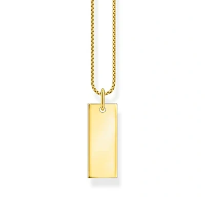 Abbildung von Thomas Sabo Kette mit Column Tag Anhänger aus 925er Sterlingsilber 750er Gelbgold Vergoldung, Länge: 40cm 45cm, KE2141 413 39 L45V
