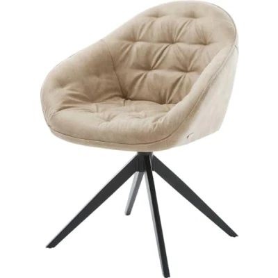 Abbildung von Drehstuhl Gaio Flex Mikrofaser Beige Vintage Kreuzgestell breit Schwarz 360 drehbar Wippfunktion