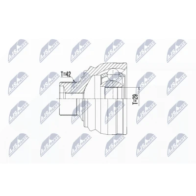 Abbildung von NTY NPZ AU 056 Gelenk, Antriebswelle Vorderachse AUDI: A6 C7 Avant, A4 B8 A5 Sportback