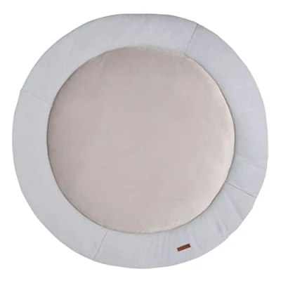 Abbildung von Baby&#039;s Only Laufgittereinlage Classic Runde Spieldecke Gestrickte Krabbeldecke für Baby Weich gepolstert beidseitig verwendbar Aus Baumwolle Ø90 cm Silbergrau