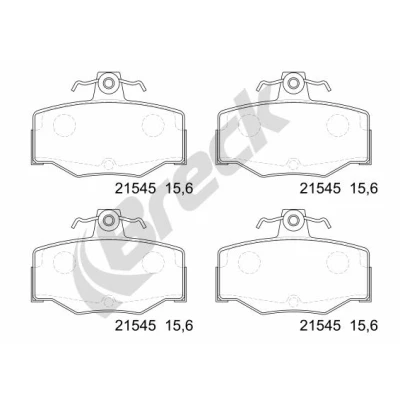 Abbildung von BRECK 21545 00 704 Bremsbelagsatz nicht für Verschleißwarnanzeiger vorbereitet NISSAN: Almera II Schrägheck, Tino, Primera Limousine