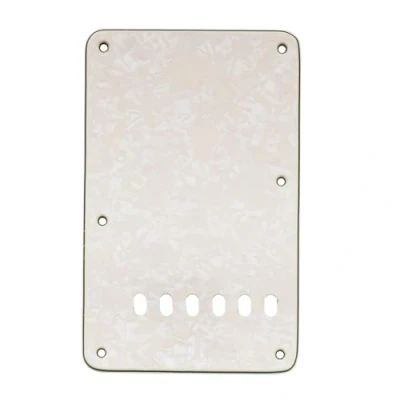 Abbildung von Musiclily 6 Löcher Vintage ST Tremolo Abdeckung Back Plate für Fender American/Mexican Standard Stratocaster Modern Style E Gitarre, 4 lagig Parchment Pearl