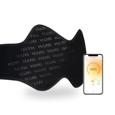 Abbildung von Vulpés Wärmegürtel HeatBelt Pro intelligenter für Rücken, Becken, Nieren, Organisches Bambusmaterial, Schmetterlingsform, Smartphone Steuerung