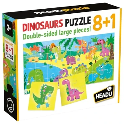 Abbildung von Headu 1043734 Dinosaurs Puzzle 8+1, Mehrere, Large