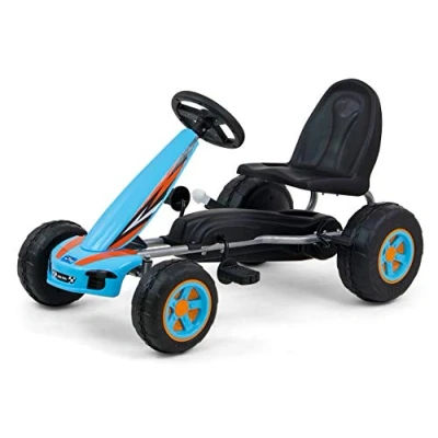 Abbildung von Milly Mally Viper Pedal Gokart Auto Tretauto Kinderfahrzeug mit Handbremse für Kinder ab 3 Jahren Blau