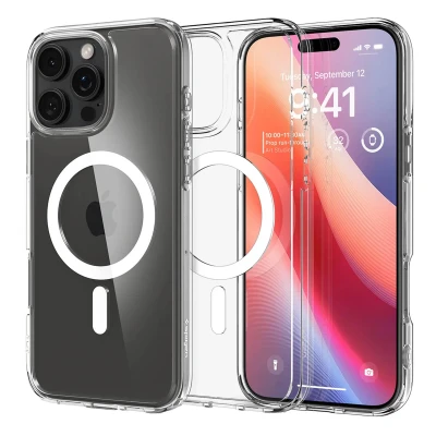 Abbildung von Spigen Ultra Hybrid Magfit TPU Back Cover Durchsichtig Apple iPhone 16 Pro