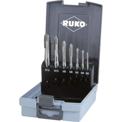 Abbildung von Ruko 245061RO Maschinengewindebohrer Satz HSS Co 5 DIN 371/376, 7 teilig
